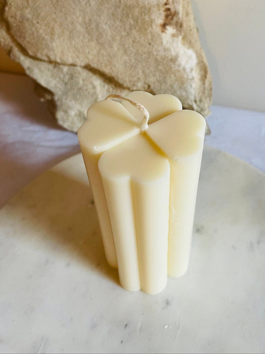 Clover pillar candle soy wax handmade